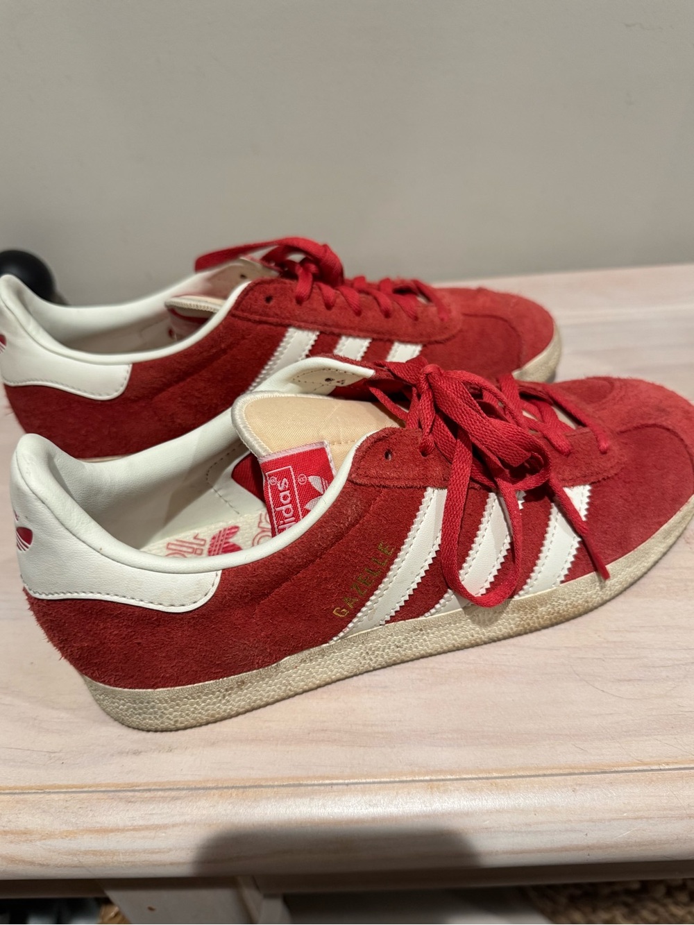 adidas Gazelle Suede Sneakers - Red / White